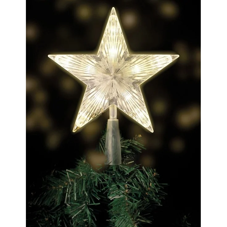 Spetebo Christbaumspitze Weihnachtsbaum Spitze - LED STERN - 10 LED (1-tlg), beleuchtet – Bild 3