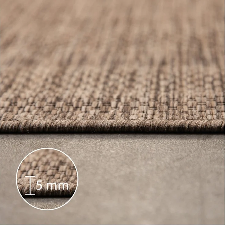 Carpettex Outdoorteppich Unicolor - Einfarbig, Rund, Höhe: 5 mm, Rund Outdoor Teppich Wetterfest Balkon Küchenteppich Flachgewebe – Bild 2
