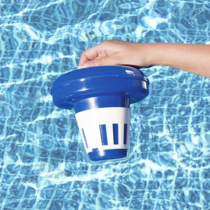 Bestway Poolpflege-Set | Einhängeskimmer für Filteranlagen ab 2.006 l/h & Dosierschwimmer Ø 16,5 cm | zur Oberflächenreinigung & Chemikaliendosierung | ideal für den Pool geeignet – Bild 9