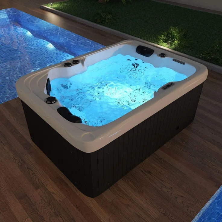 TroniTechnik Whirlpool Outdoor Whirlpool LEVANZO weiß, (3-tlg), LED, Heizungs-, Whirlpool-, Licht,- Pumpensteuerung – Bild 6
