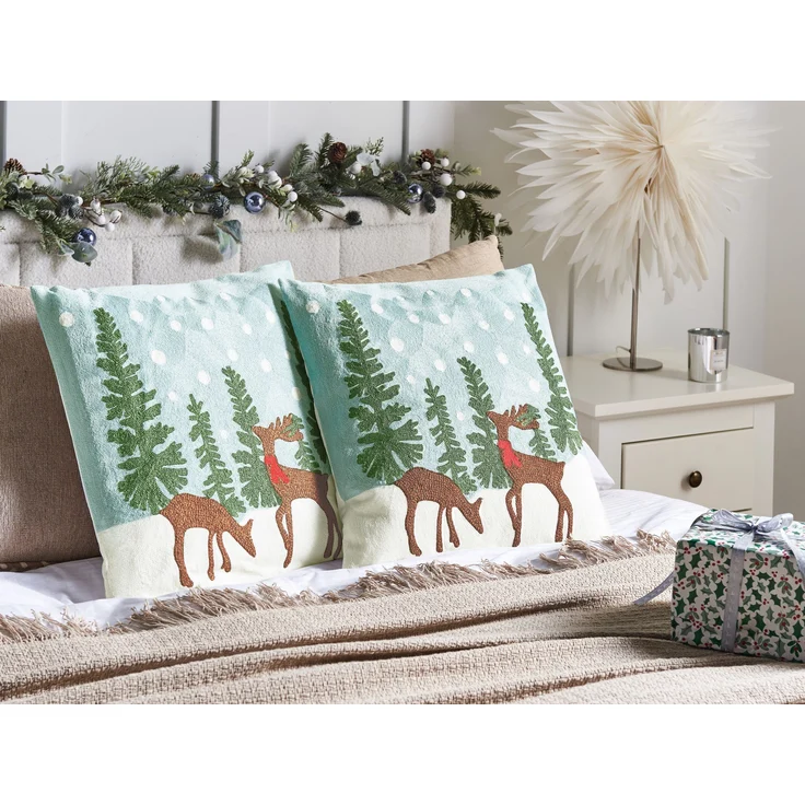 Dekokissen 2er Set PEPPERMINT Baumwolle 45 x 45 cm Hellblau – Bild 3