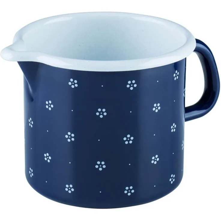 Riess Schnabeltopf Ø12cm 1 Liter Emaille Country Dirndl Blümchenblau