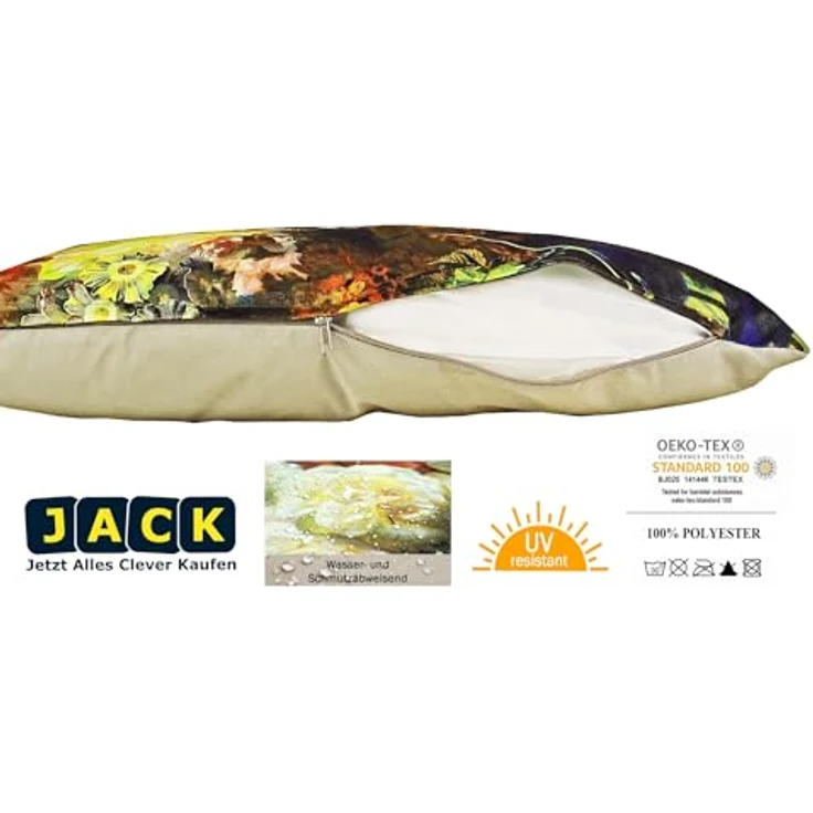 JACK Dekokissen Outdoor Lounge Kissen 30x50cm Motiv inkl. Füllung, mit Lotus-Effekt, Robust, Strapazierfähig, für Innen & Außen geeignet – Bild 4