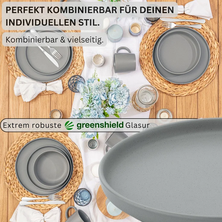 SÄNGER Steingut Dessertteller Leeds Shadow 6 teilig – Bild 3