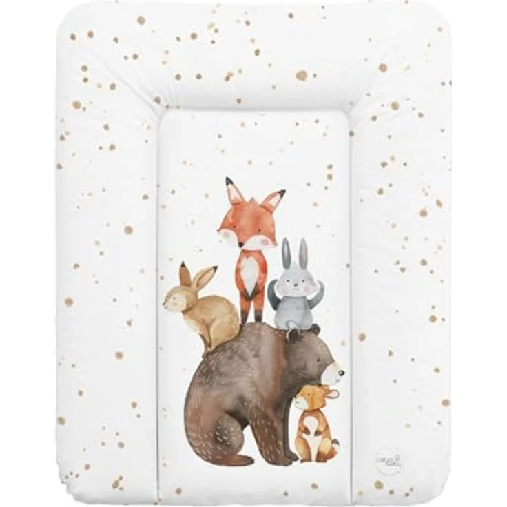 Ceba Baby® weiche Wickelauflage 50x70 cm - Baby Wickelunterlage - Wickeltischauflage für Junge und Mädchen - Wasserdicht, abwaschbar - OEKO-TEX® Standard 100 - Made in EU - Waldfreunde – Bild 2