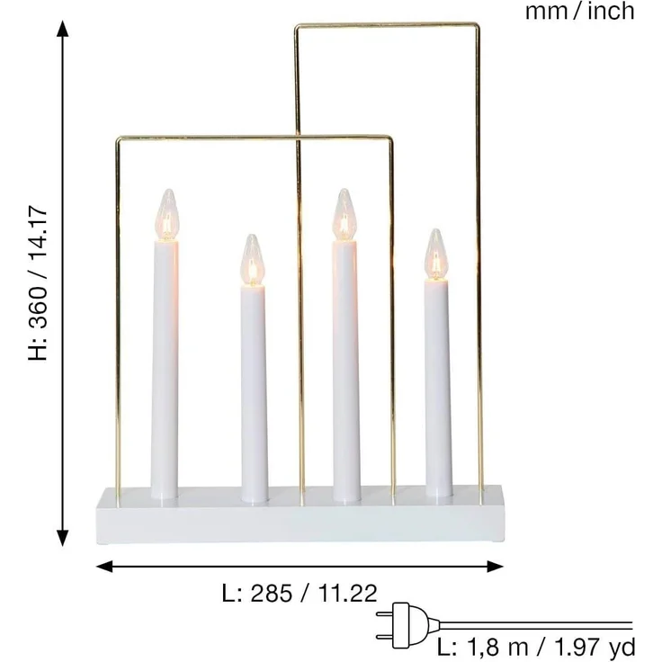 Fensterleuchter "Glossy Frame", 4-flammig, weiß – Bild 3