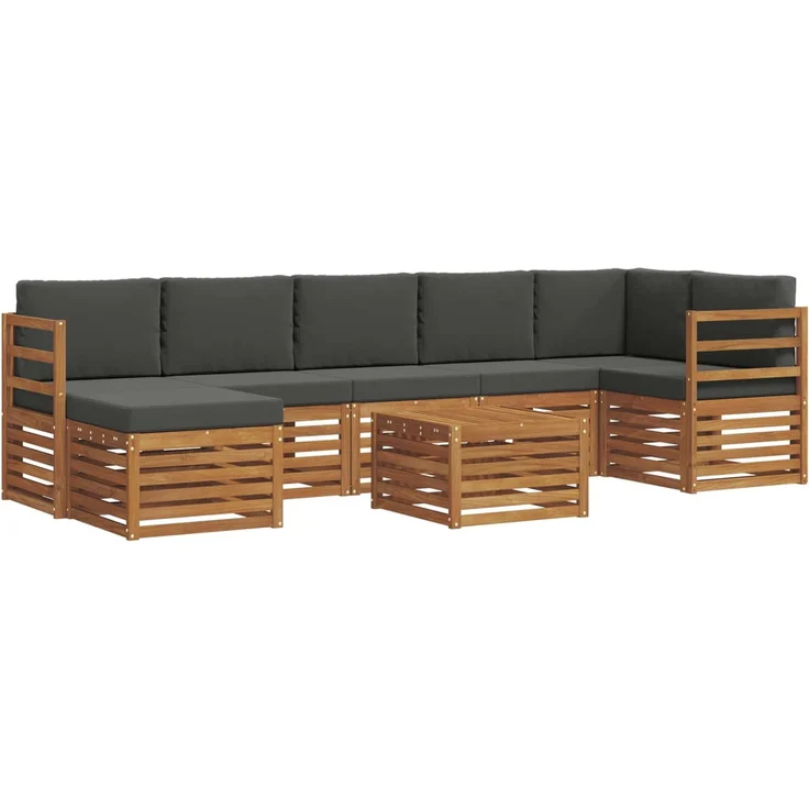 vidaXL Outdoor-Sofagarnitur 8 stk. 8-Sitzer Natur und Anthrazit 3375192 – Bild 2