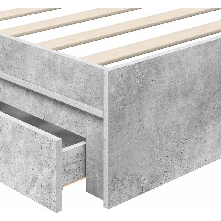 vidaXL Aufbewahrungsbett Beton Grau 90 x 190 cm Holzwerkstoff 3413551 – Bild 10