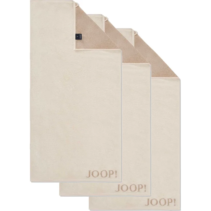 JOOP! Handtuch Classic / Infinity Kollektion, 3er Pack - Walkfrottier Creme 50x100cm