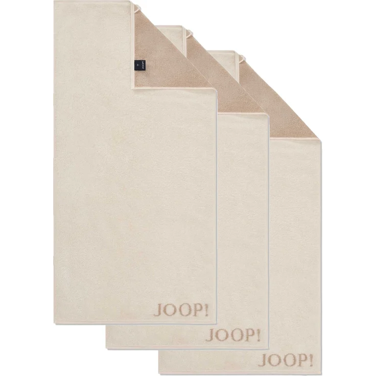 JOOP! Handtuch Classic / Infinity Kollektion, 3er Pack - Walkfrottier Creme 50x100cm