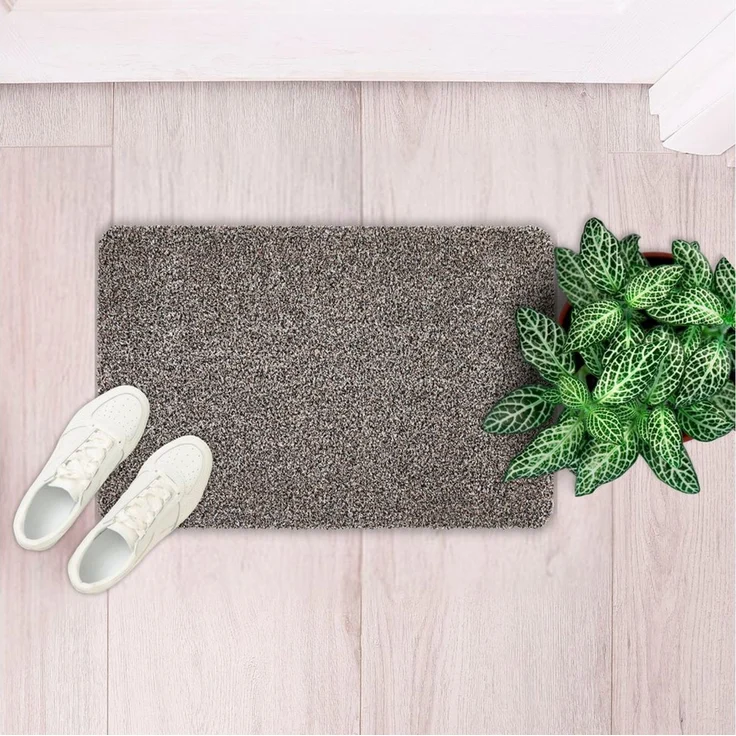 andiamo Fußmatte Samson – waschbare Fussmatte innen – rutschfeste und saugfähige Schmutzfangmatte aus Baumwolle – pflegeleichte Türmatte 60x100 cm cm, Granit – Bild 5