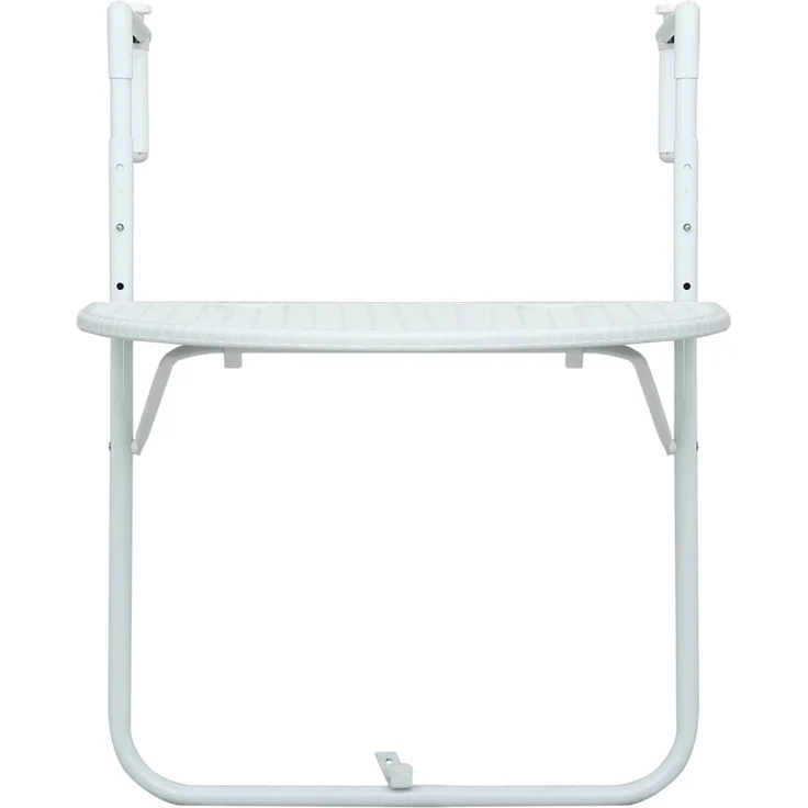 Balkonhängetisch, Balkontisch Weiß 60 x 64 x 83,5 cm Kunststoff Rattan-Optik – Bild 2