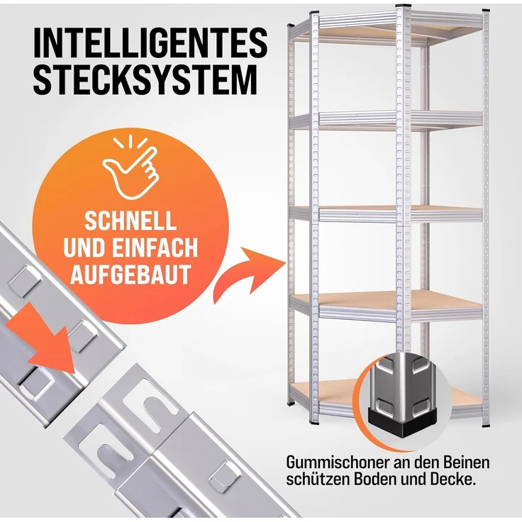 monzana Schwerlastregal, 3er Set Eckregal 2625 kg 15 MDF-Platten Regal Lagerregal Kellerregal – Bild 5