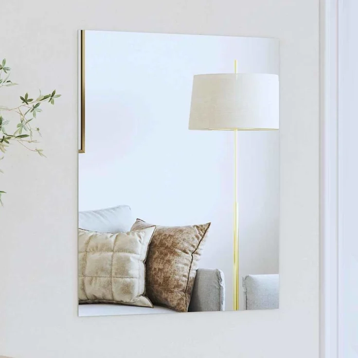 vidaXL Wandspiegel 50 x 60 cm Gehärtetes Glas Rechteckig 42023026 – Bild 1