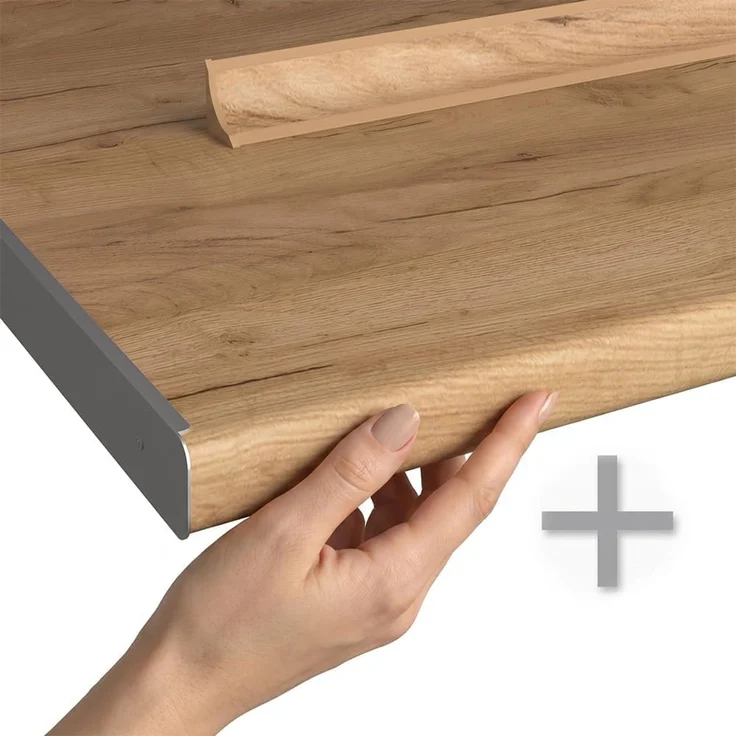 Singleküche Fame-Line Dunkelblau Hochglanz/Anthrazit 150 cm, AP Eiche Vicco – Bild 6