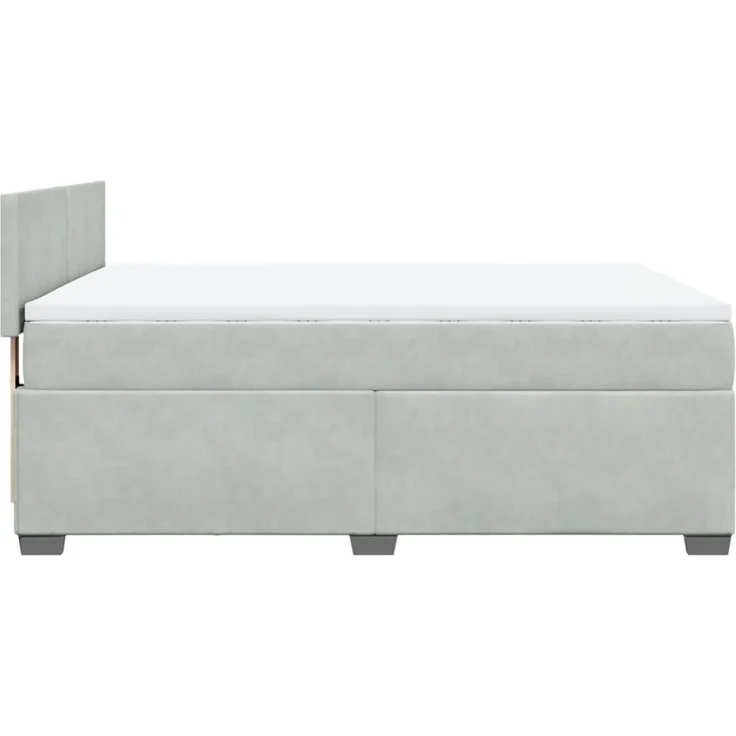 vidaXL Boxspringbett mit Matratze Hellgrau 140x190 cm Samt 3288600 – Bild 11