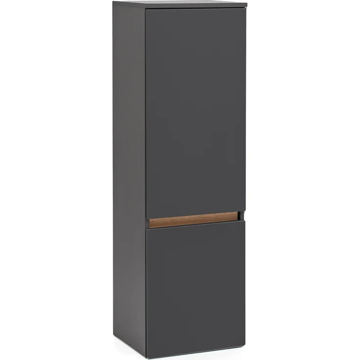 Badschrank 40 cm breit VIDAGO-03 in graphit mit Absetzung in Wotan Eiche Nb, B/H/T: ca. 40/130/35 cm – Bild 3