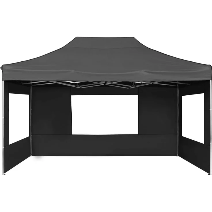 Profi-Partyzelt Faltbar, Gartenzelt mit Wänden Aluminium 4,5x3 m Anthrazit – Bild 4