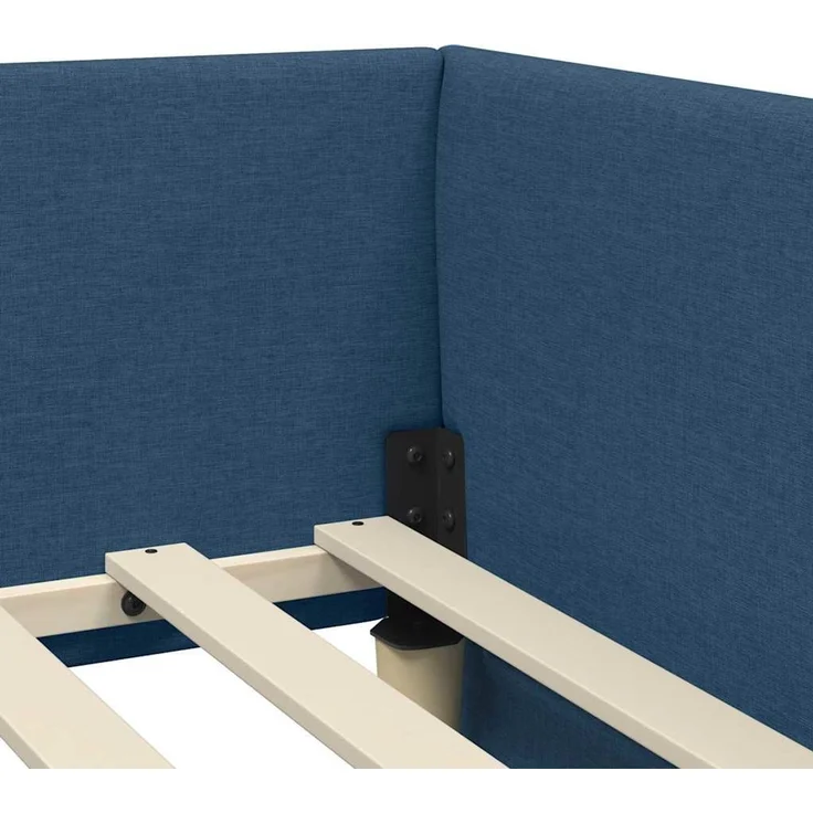 vidaXL Eckbettgestell mit Matratze 2 stk. Blau 100 x 200 cm Stoff 3393612 – Bild 10