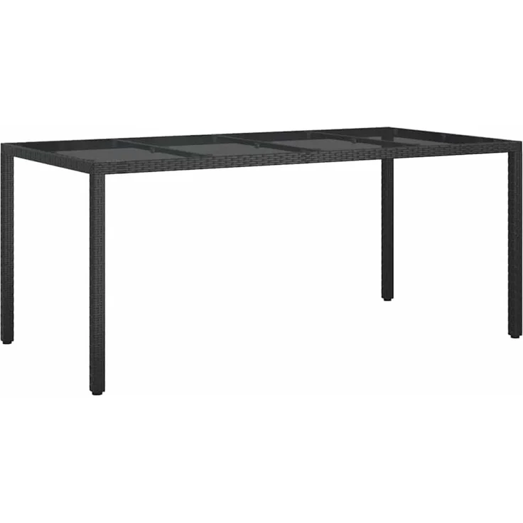 vidaXL Gartentisch Schwarz 190 x 90 x 75 cm Poly-Rattan 362547 – Bild 2