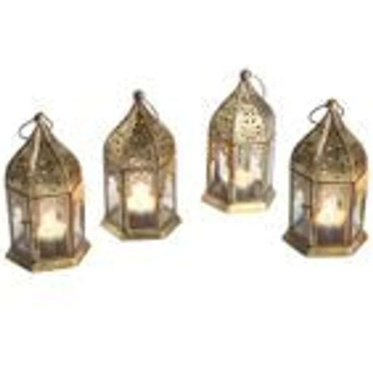 Orientalische Glas-Windlichter Nael Transparent 4er Set – Bild 1