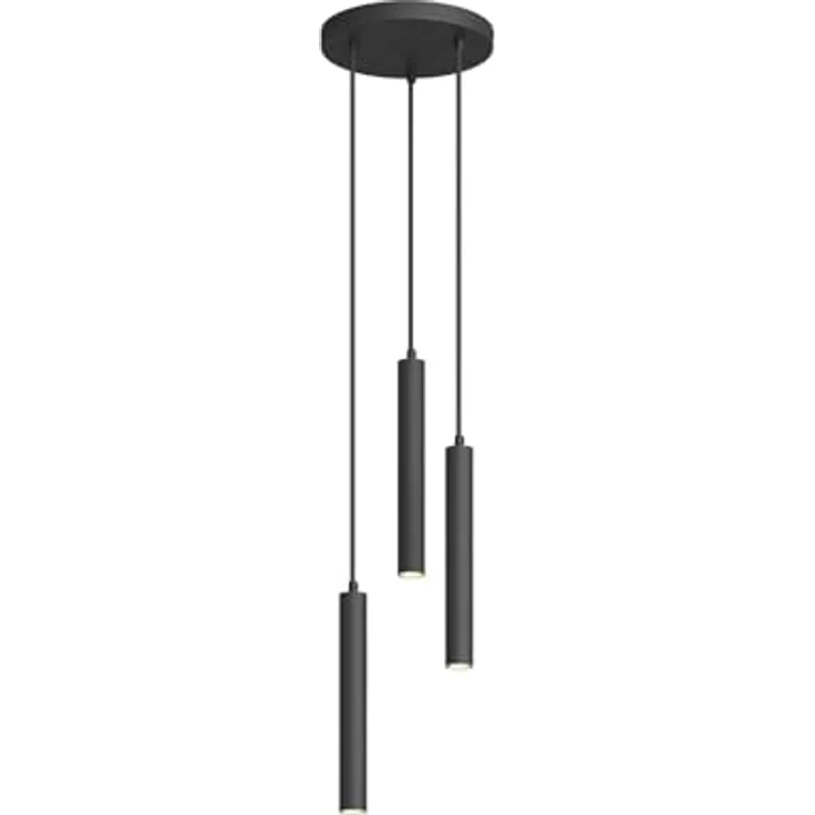 Arcchio LED-Pendelleuchte Franka, 3-flg., schwarz, Ø 24 cm, inklusive 3 x 4 W LED Leuchtmittel – Bild 1