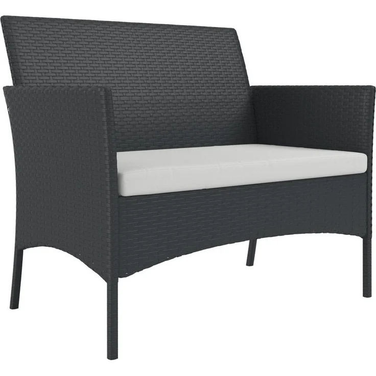 KONIFERA Gartenlounge-Set Balkonset »Palma«, (Set, 7-tlg, 1x2er Sofa, 2 Sessel, Tisch 41x71x39 cm, inkl. Auflagen), Stahl/Polyrattan – Bild 3