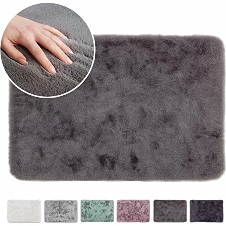 Schöner Wohnen Kollektion Badteppich 'Bali', grau, 60 x 90 cm, waschbar bei 30°C, rutschhemmend, geeignet für Fußbodenheizung – Bild 3