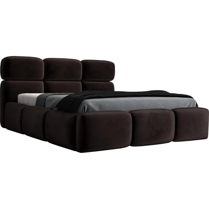 Polsterbett MAROKO 90x200 ohne Matratze mit Bettkasten und Lattenrost. Farbe: Espresso 6