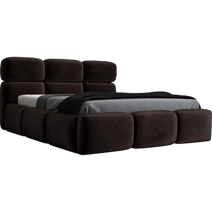 Polsterbett MAROKO 90x200 ohne Matratze mit Bettkasten und Lattenrost. Farbe: Espresso 6 – Bild 1