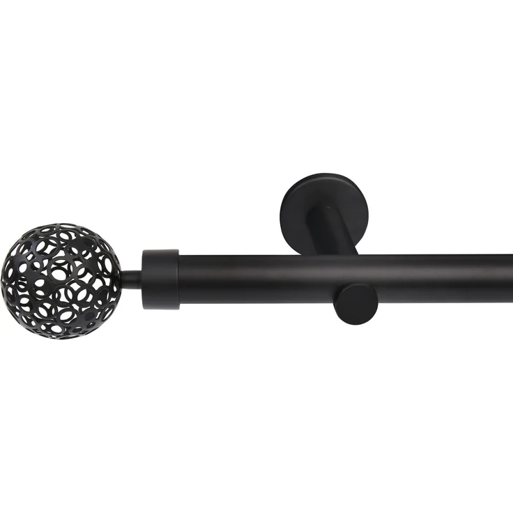 Deco-Raum® Deco-Raum Gardinenstange 25mm 1-läufig Kugel | Länge: 310cm | Material: metall | Farbe: Schwarz-matt – Bild 5