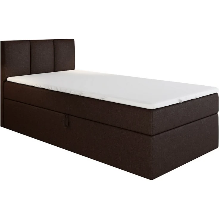 A&J MöbelLand GmbH Boxspringbett Einzelbett NASI mit Bettkasten, Topper und gepolstertem Kopfteil. (Boxspringbett mit Bettkasten und gepolstertem Kopfteil. Inclusive Topper !, TOP ANGEBOT), Länge 208 cm Höhe 106 cm – Bild 1