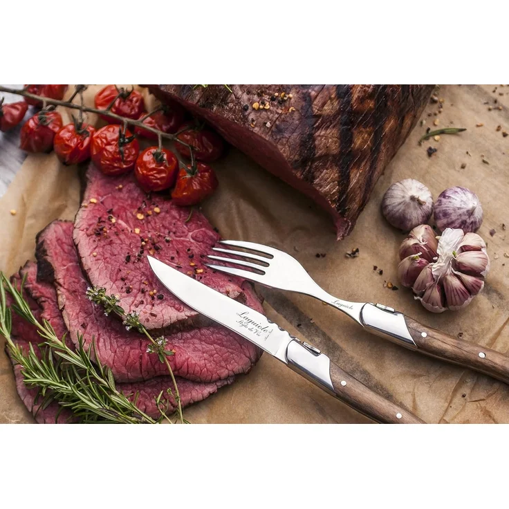 Laguiole Style de Vie Steakmesser LAGUIOLE STEAKMESSER SET "LUXIVIO", Edelstahl, Olivenholz, 6 Messer (6 Stück) – Bild 10