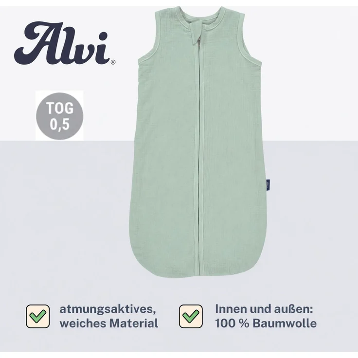 Alvi® Babyschlafsack Mull-Schlafsack Exklusiv – Bild 9