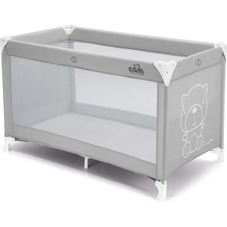CAM Il mondo del bambino-art. L117/T247-Reisebettchen Sonno-perfekt von 0 bis 36 Monate-TEDDY GRAU