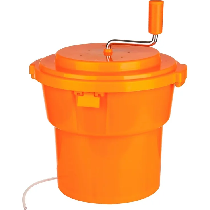 MUVELL Salatschleuder 12 Liter - Ø 36 cm Gastro Salatspinner für Imbiss & Kantine, (1-tlg, mit Ablaufschlauch und Schleuderbremse), Profi Gastroqualität mit geschützten Schleudermechanismus