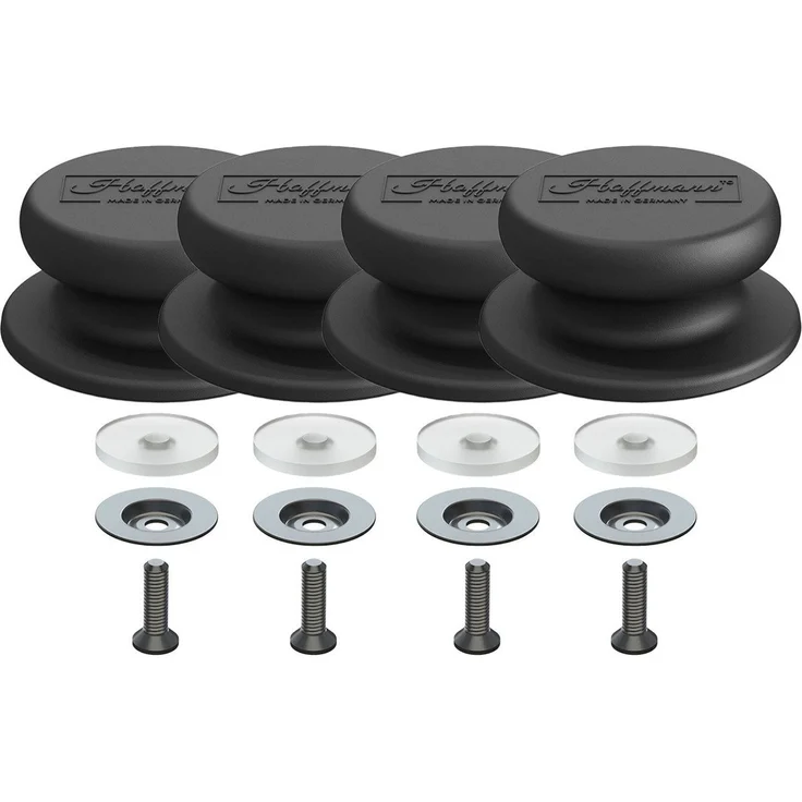Hoffmann Germany Deckelgriff Ersatz Deckelknauf 4er Set, backofenfest, inkl. Schraube (Set, 4-St, 4x Deckelknauf inkl. Unterlegscheibe und Schraube), Universal, Unterlegscheibe & Schraube inklusive, 240°C – Bild 1