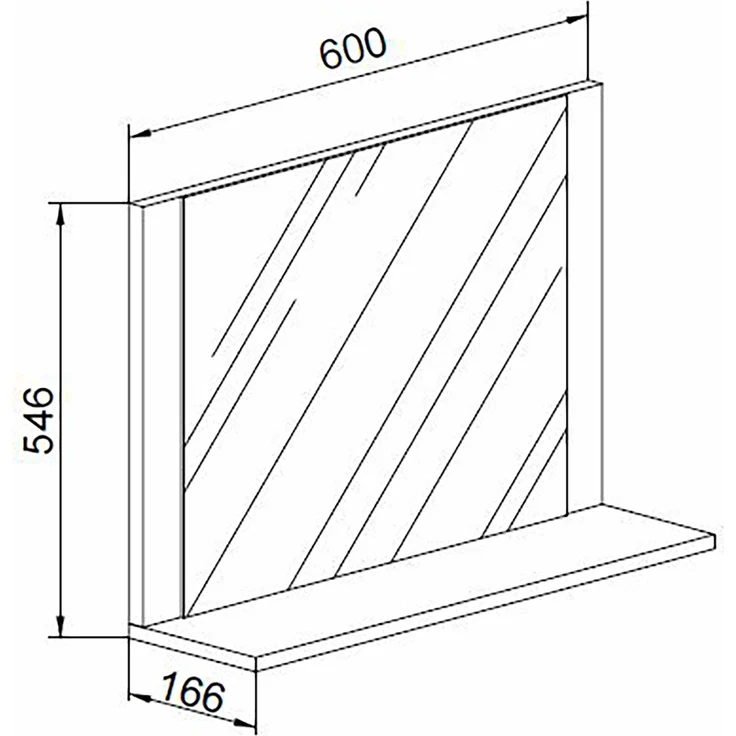 VCM Badmöbel Spiegel Lendas 916699 Anthrazit / Honig-Eiche H. 55 x B. 60 x T. 17 cm – Bild 3