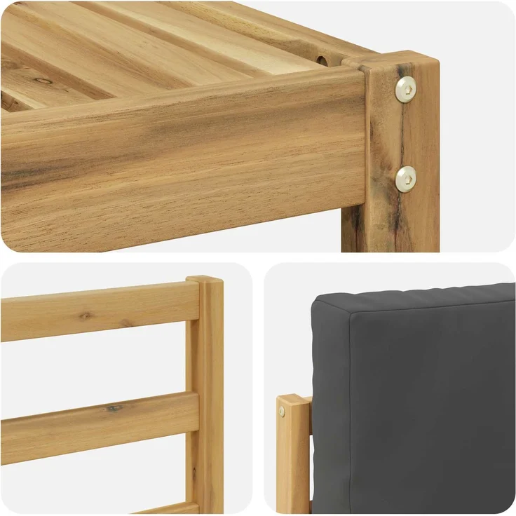 vidaXL Outdoor-Sofagarnitur 7 stk. 5-Sitzer Weiß und Anthrazit 3392137 – Bild 7