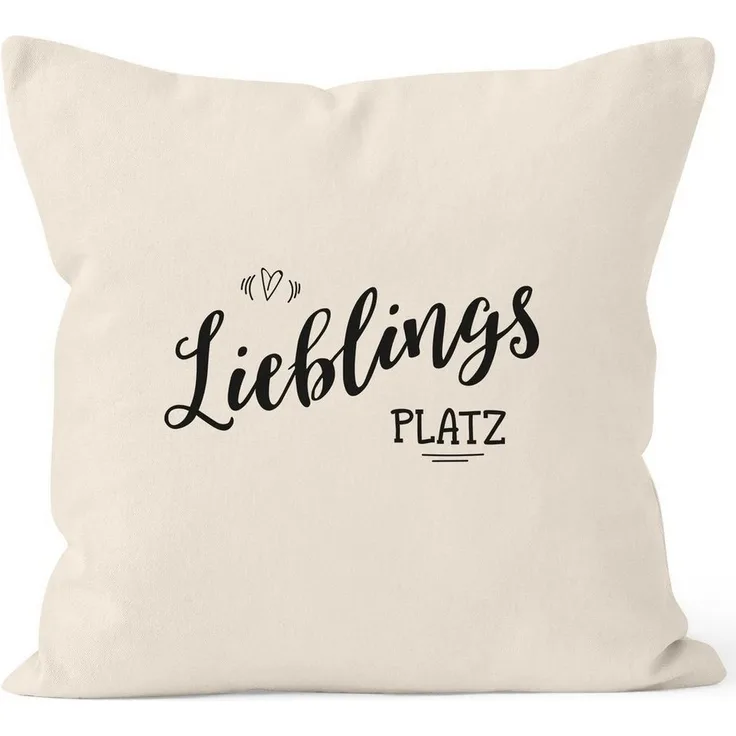 MoonWorks Dekokissen Kissenbezug Lieblingsplatz Geschenk Kissen-Hülle Deko-Kissen 40x40 MoonWorks®