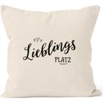 MoonWorks Dekokissen Kissenbezug Lieblingsplatz Geschenk Kissen-Hülle Deko-Kissen 40x40 MoonWorks®