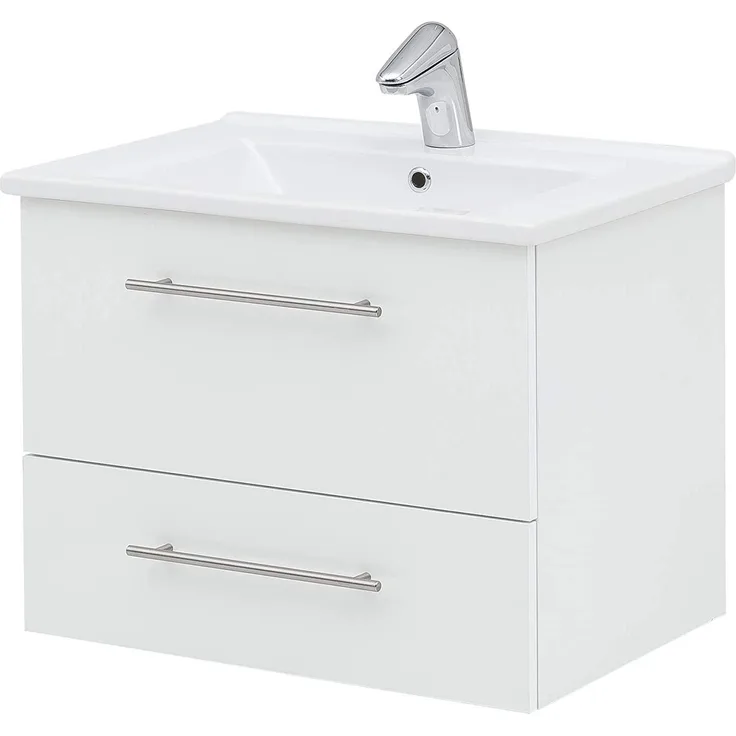 SCHILDMEYER Waschtisch Waschbecken Unterschrank Badmöbel weiß 65 x 52,5 x 45,5 cm