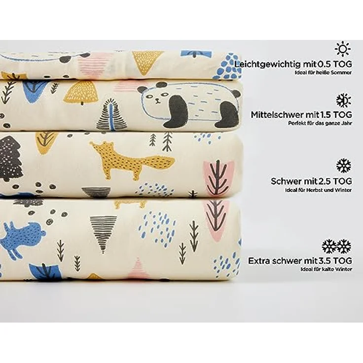 Duomiaomiao Schlafsack mit füßen Tog 3.5, Schlafsack mit füßen Winter, 100% Baumwolle Schlafsack Baby, Schlafsack mit füße 3.5 Tog, Schlafsack mit Beinen für Jungen und Mädchen – Bild 6
