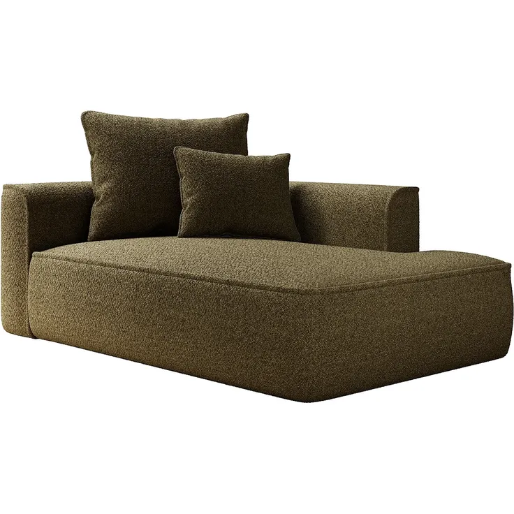 Vente-unique - PINETA - Recamiere ohne Schlaffunktion - Plastik - Kunststoff (PVC) - Khaki - 180 x 115 x 67 cm