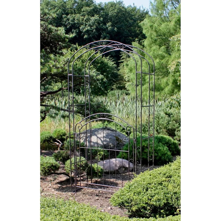 Pforte Gartenpforte Gartentor Metalltor Tor Eingang mit Rosenbogen Rankhilfe – Bild 2