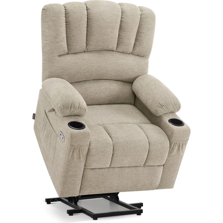 M MCombo Fernsehsessel mit Aufstehhilfe Elektrisch, 7102 (Stoff, Beige) – Bild 1