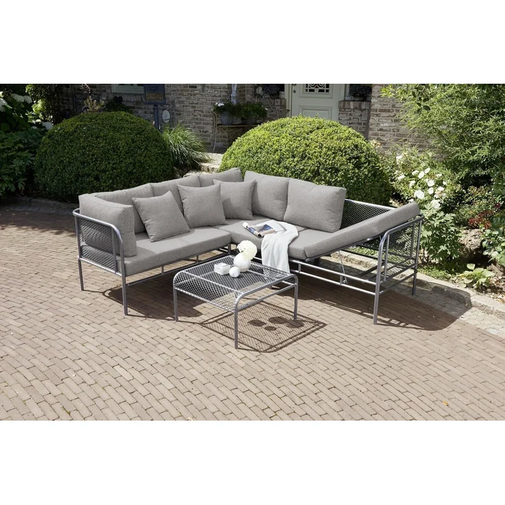 Greemotion 'Toulouse' Lounge-Set 2-teilig, hellgrau / anthrazit 180/210 x 42 x 70 cm – Bild 2