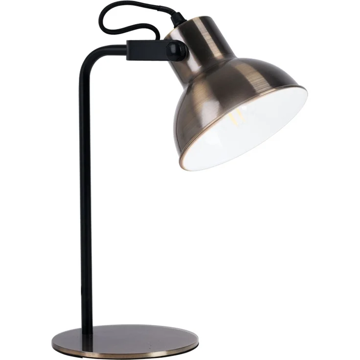 Tischleuchte, verstellbarer Spot, schwarz messing, H 33,5 cm – Bild 1