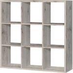 Raumteilerregal >MAURO< 9 Fächer, in Sandeiche - 107,2x107,3x32,9cm (BxHxT)