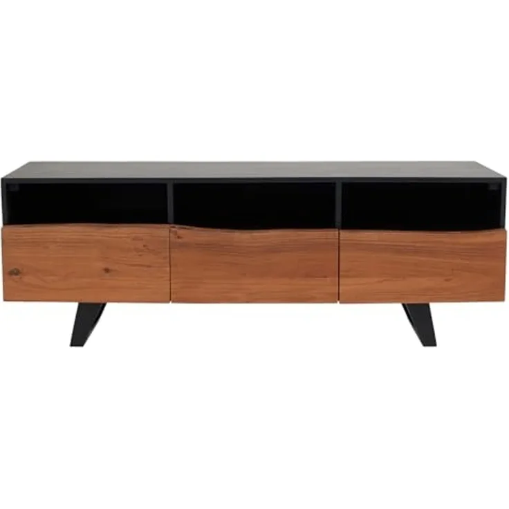 riess-ambiente TV-Board ORGANIC ARTWORK 140cm anthrazit / natur (Einzelartikel, 1 St), Wohnzimmer · Massivholz · Metall · Akazie · Industrial Design
